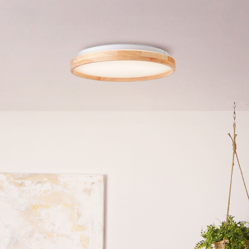 Brilliant - Plafonnier ALSON LED/26W/230V 3000/4500K d. 39,5 cm figuier caoutchouc - FSC certifié
