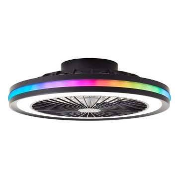 Brilliant - Plafonnier avec ventilateur PALMERO LED RGBW dimmable/40 W/230 V 2700–6500 K Ø 46,6 cm beige + télécommande
