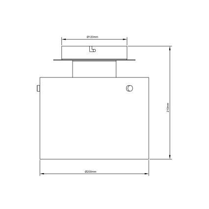 Brilliant - Plafonnier BETH 1xE27/60W/230V, Ø 20 cm, noir/fumé