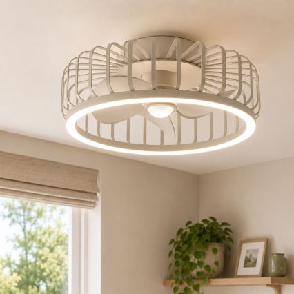 Brilliant - Plafonnier LED dimmable avec ventilateur CAPO LED/36W/230V 2700-6500K Ø 48 cm beige + télécommande