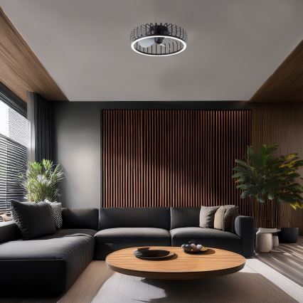 Brilliant - Plafonnier dimmable à LED avec ventilateur CAPO LED/36W/230V 2700-6500K Ø 48 cm noir + télécommande