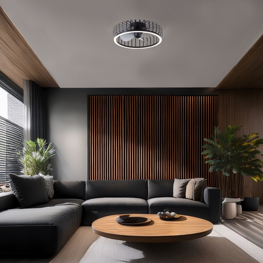 Brilliant - Plafonnier dimmable à LED avec ventilateur CAPO LED/36W/230V 2700-6500K Ø 48 cm noir + télécommande