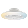 Brilliant - Plafonnier LED dimmable avec ventilateur MONTERO LED/20W/230V 2700-6500K Ø 42 cm blanc + télécommande