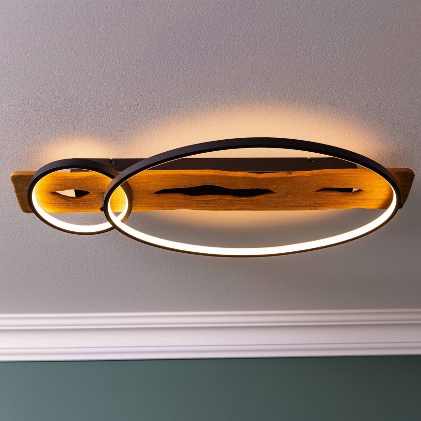 Brilliant - Plafonnier LED à intensité variable PIRUS LED/30W/230V 30x70 cm en bois d'hévéa