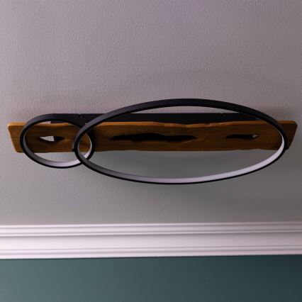Brilliant - Plafonnier LED à intensité variable PIRUS LED/30W/230V 30x70 cm en bois d'hévéa