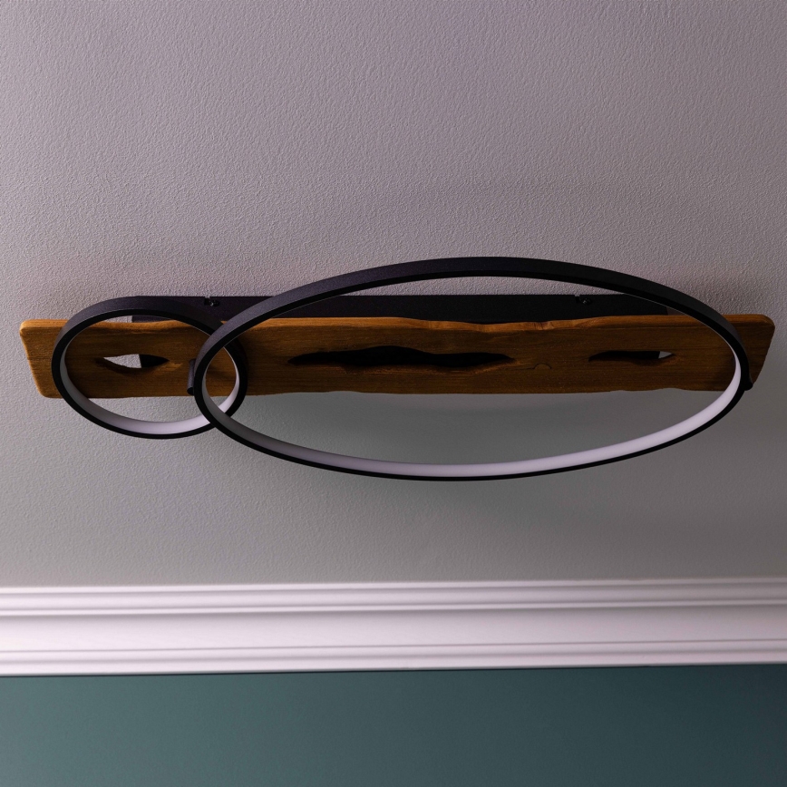 Brilliant - Plafonnier LED à intensité variable PIRUS LED/30W/230V 30x70 cm en bois d'hévéa