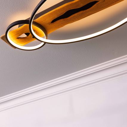 Brilliant - Plafonnier LED à intensité variable PIRUS LED/30W/230V 30x70 cm en bois d'hévéa