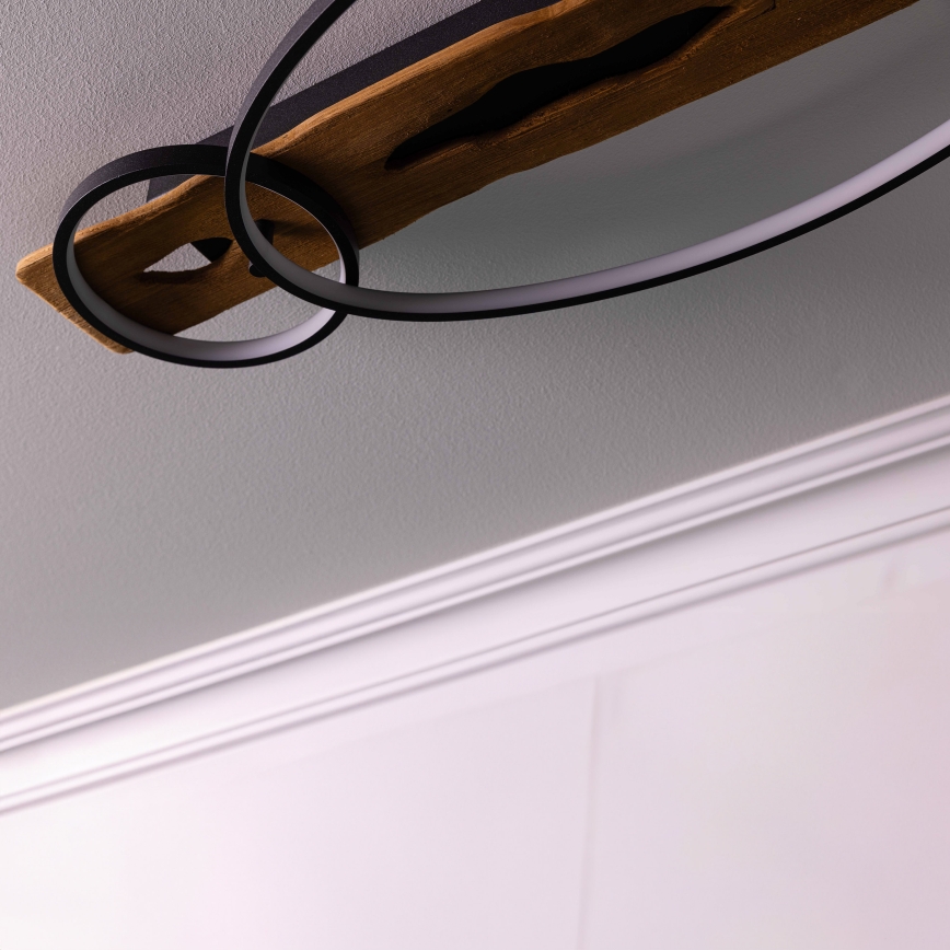 Brilliant - Plafonnier LED à intensité variable PIRUS LED/30W/230V 30x70 cm en bois d'hévéa