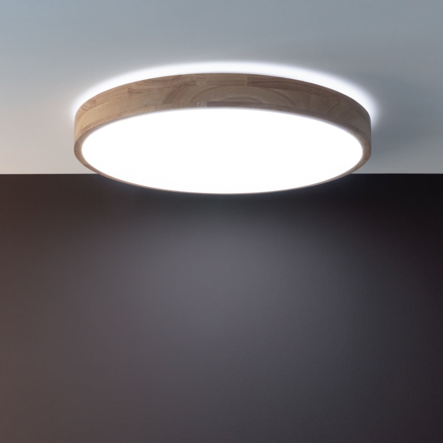 Brilliant - Plafonnier LED dimmable SLIMLINE LED/60W/230V 3000-6500K Ø 45 cm bois d'hévéa + télécommande