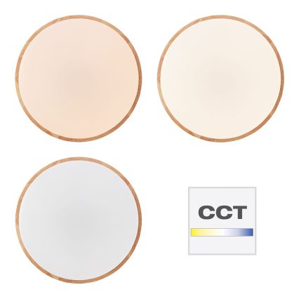 Brilliant - Plafonnier LED dimmable SLIMLINE LED/60W/230V 3000-6500K Ø 45 cm bois d'hévéa + télécommande