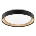 Brilliant - Plafonnier LED dimmable WALDO LED/24W/230V 3000-6500K Ø 38,5 cm noir/doré + télécommande