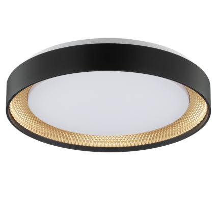 Brilliant - Plafonnier LED dimmable WALDO LED/24W/230V 3000-6500K Ø 38,5 cm noir/doré + télécommande