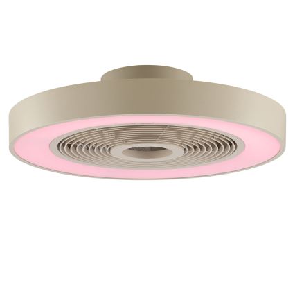Brilliant - Plafonnier LED RGBW dimmable avec ventilateur CATANIA LED/37W/230V 2700-6500K Ø 48,6 cm beige + télécommande