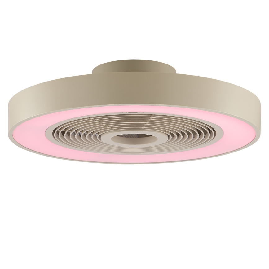 Brilliant - Plafonnier LED RGBW dimmable avec ventilateur CATANIA LED/37W/230V 2700-6500K Ø 48,6 cm beige + télécommande