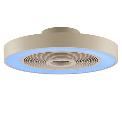 Brilliant - Plafonnier LED RGBW dimmable avec ventilateur CATANIA LED/37W/230V 2700-6500K Ø 48,6 cm beige + télécommande
