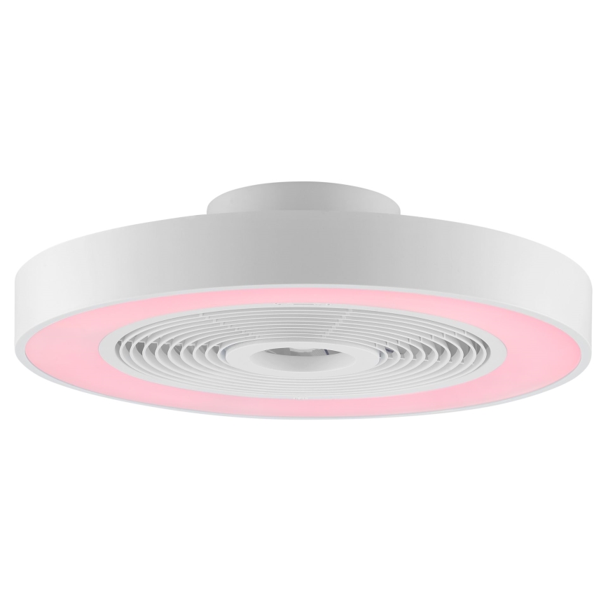 Brilliant - Plafonnier LED RGBW dimmable avec ventilateur CATANIA LED/37W/230V 2700-6500K Ø 48,6 cm blanc + télécommande