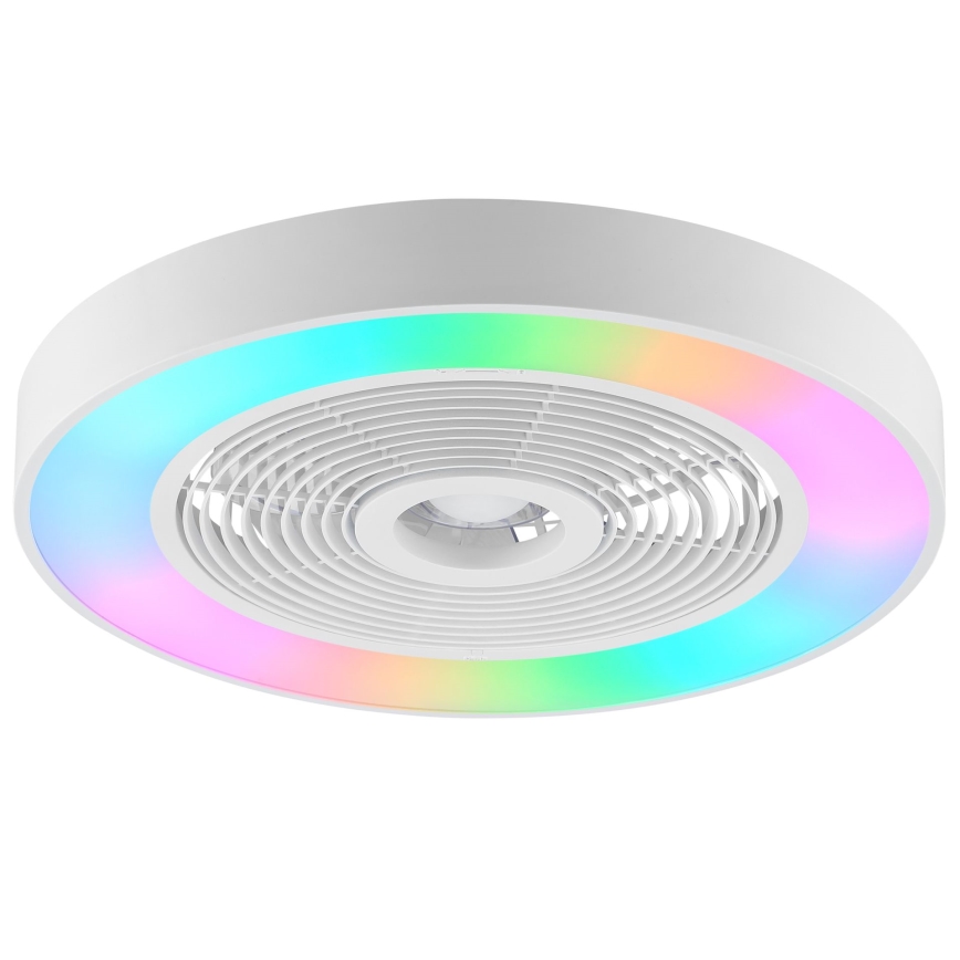 Brilliant - Plafonnier LED RGBW dimmable avec ventilateur CATANIA LED/37W/230V 2700-6500K Ø 48,6 cm blanc + télécommande