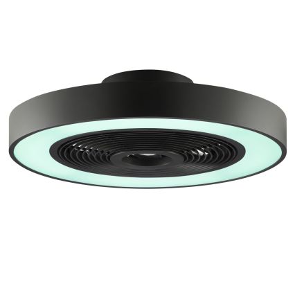 Brilliant - Plafonnier LED RGBW dimmable avec ventilateur CATANIA LED/37W/230V 2700–6500K Ø 48,6 cm noir + télécommande