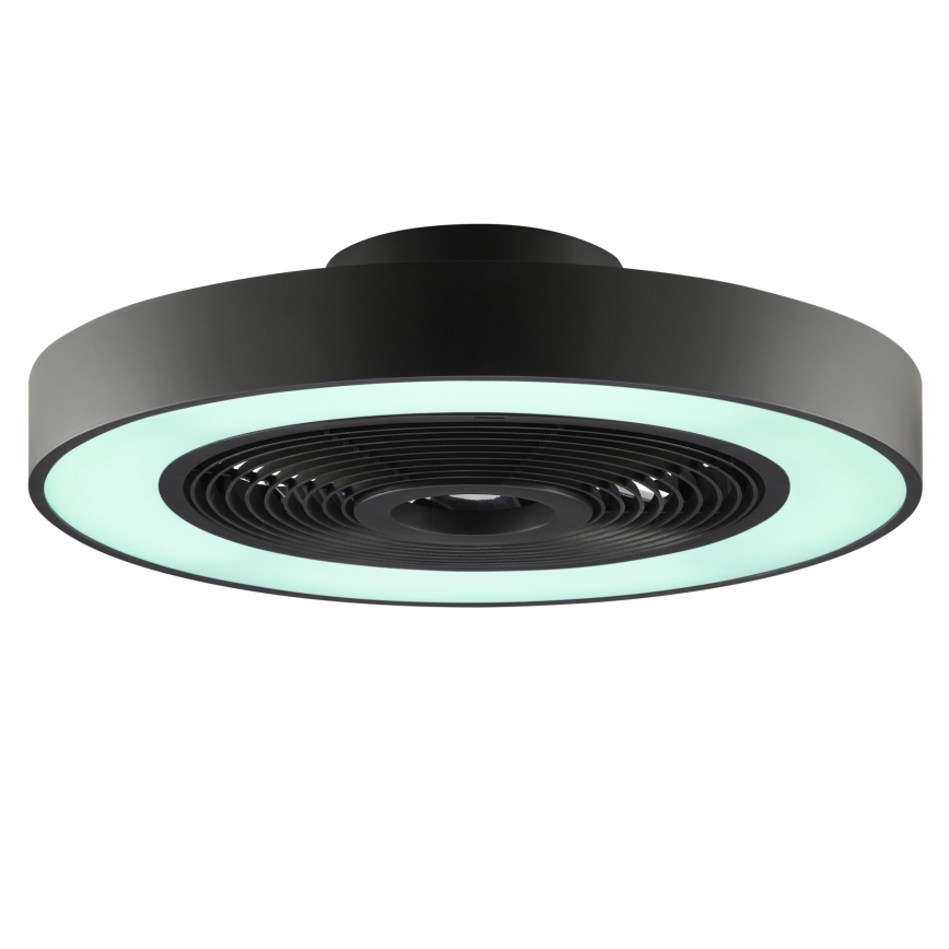 Brilliant - Plafonnier LED RGBW dimmable avec ventilateur CATANIA LED/37W/230V 2700–6500K Ø 48,6 cm noir + télécommande