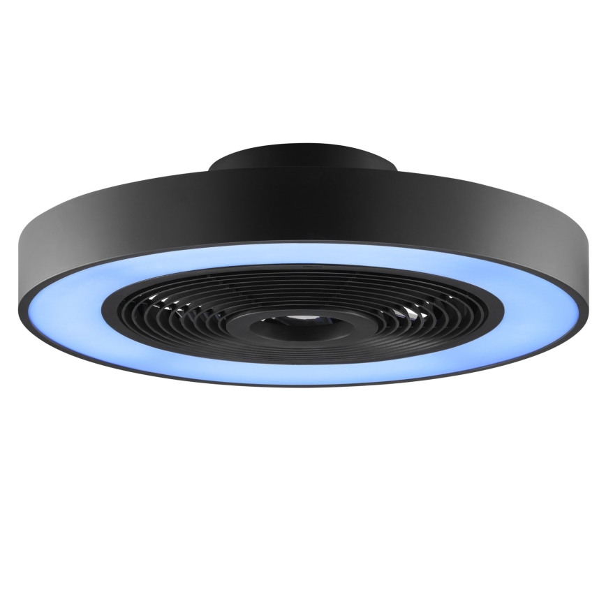 Brilliant - Plafonnier LED RGBW dimmable avec ventilateur CATANIA LED/37W/230V 2700–6500K Ø 48,6 cm noir + télécommande