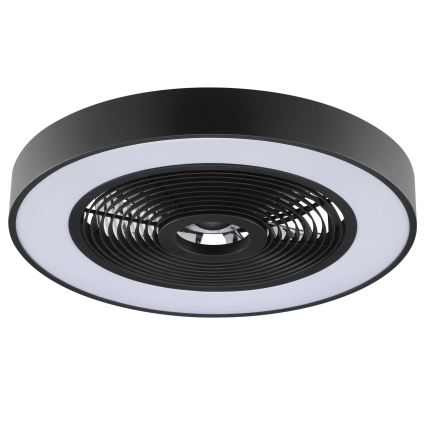 Brilliant - Plafonnier LED RGBW dimmable avec ventilateur CATANIA LED/37W/230V 2700–6500K Ø 48,6 cm noir + télécommande