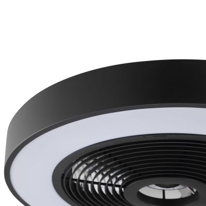 Brilliant - Plafonnier LED RGBW dimmable avec ventilateur CATANIA LED/37W/230V 2700–6500K Ø 48,6 cm noir + télécommande