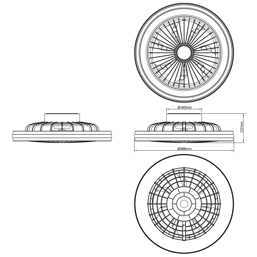 Brilliant - Plafonnier avec ventilateur PALMERO LED RGBW dimmable/40 W/230 V 2700–6500 K Ø 46,6 cm beige + télécommande