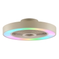 Brilliant - Plafonnier LED RGBW dimmable avec ventilateur CATANIA LED/37W/230V 2700-6500K Ø 48,6 cm beige + télécommande