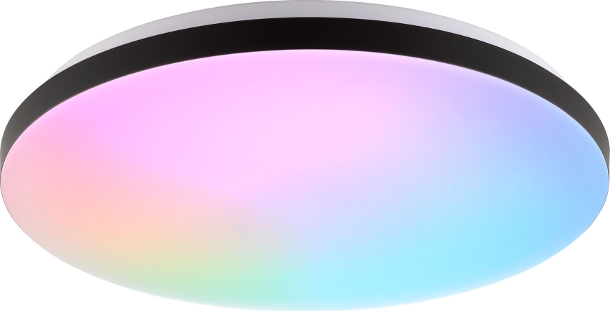 Brilliant - Plafonnier LED RGBW dimmable LIVIO LED/20W/230V 3000-6500K Ø 38,5 cm noir + télécommande