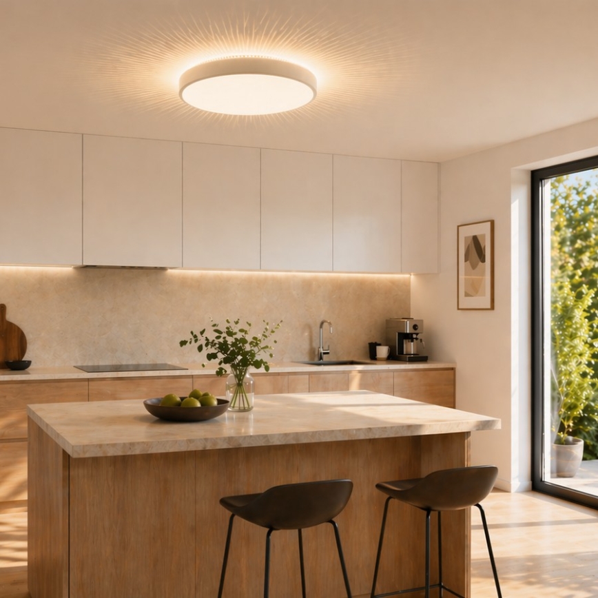Brilliant - Plafonnier LED SOLISTRA LED/18W/230V Ø 34,5 cm blanc