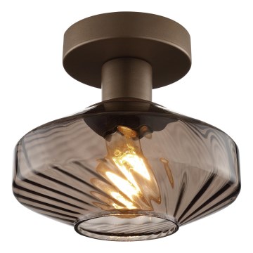 Brilliant - Plafonnier LYN 1xE27/20W/230V Ø 28 cm brun/brun fumé