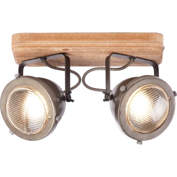 Brilliant - Spot CARMEN WOOD 2xGU10/5W/230V eucalyptus