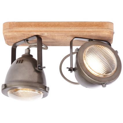 Brilliant - Spot CARMEN WOOD 2xGU10/5W/230V eucalyptus