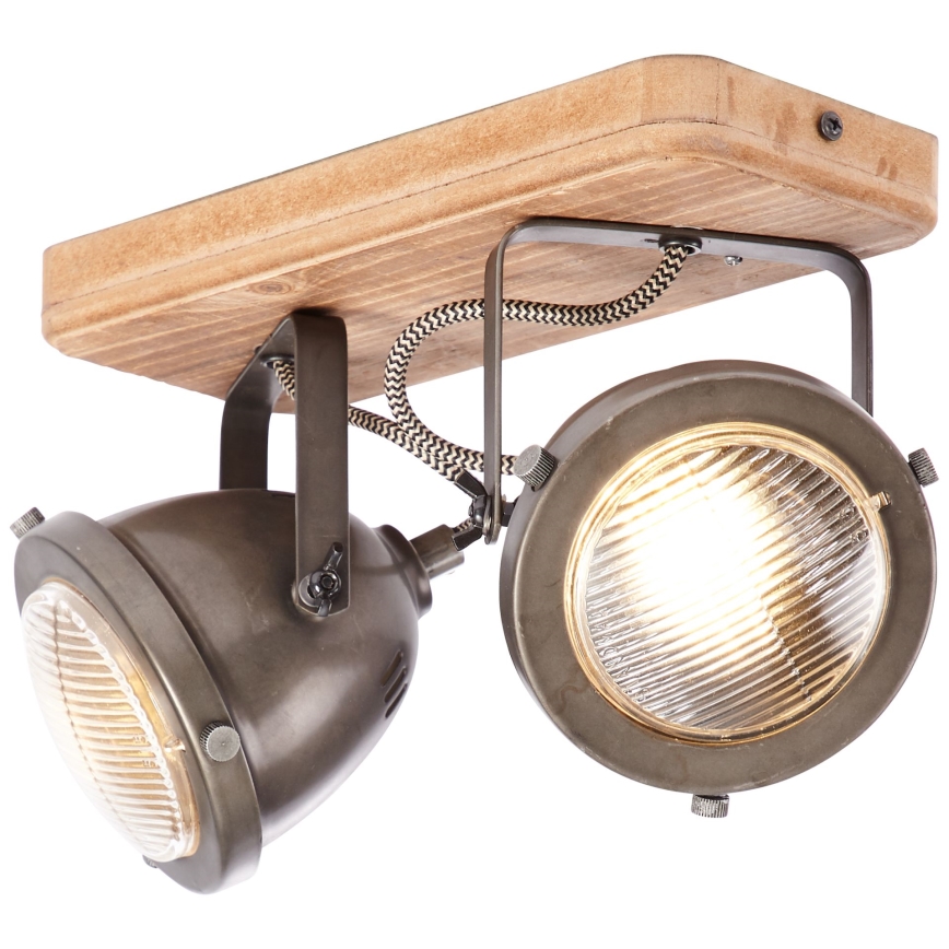 Brilliant - Spot CARMEN WOOD 2xGU10/5W/230V eucalyptus