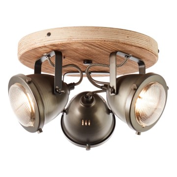 Brilliant - Spot CARMEN WOOD 3xGU10/5W/230V, finition eucalyptus