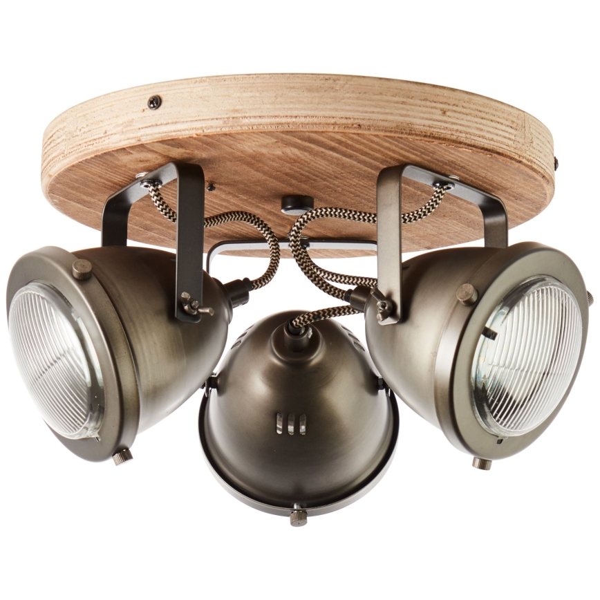 Brilliant - Spot CARMEN WOOD 3xGU10/5W/230V, finition eucalyptus