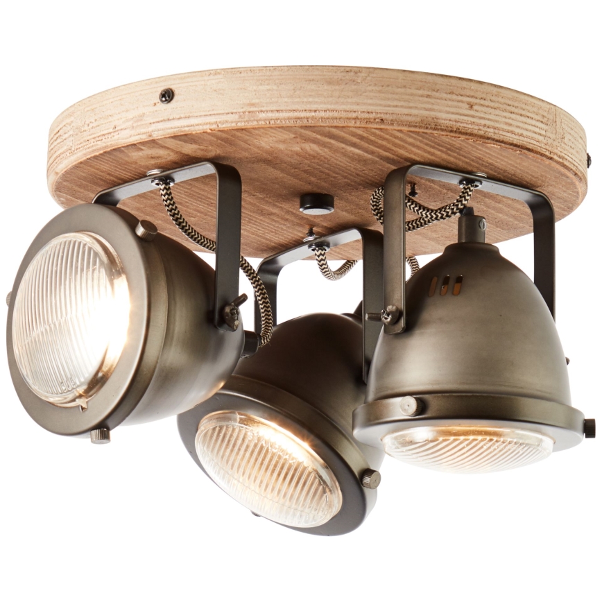 Brilliant - Spot CARMEN WOOD 3xGU10/5W/230V, finition eucalyptus