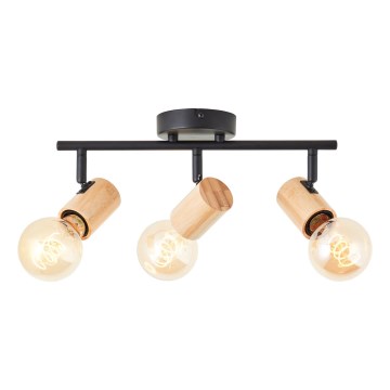 Brilliant - Spot KERRY 3xE27/40W/230V noir/bambou