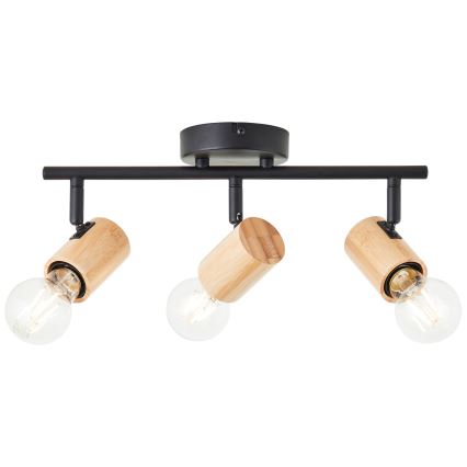 Brilliant - Spot KERRY 3xE27/40W/230V noir/bambou