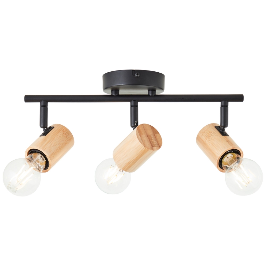 Brilliant - Spot KERRY 3xE27/40W/230V noir/bambou