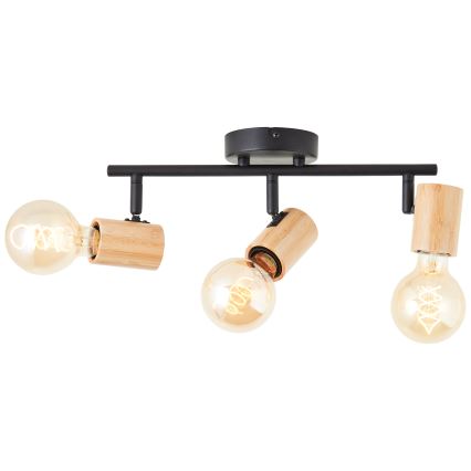 Brilliant - Spot KERRY 3xE27/40W/230V noir/bambou