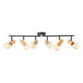 Brilliant - Spot KERRY 6xE27/40W/230V noir/bambou