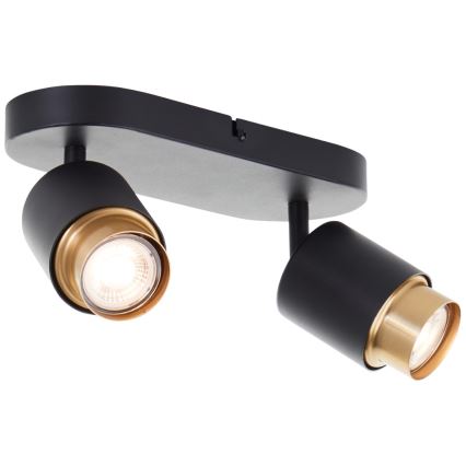 Brilliant - Spot LED COVELO 2xGU10/5W/230V noir/doré