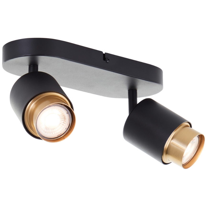 Brilliant - Spot LED COVELO 2xGU10/5W/230V noir/doré