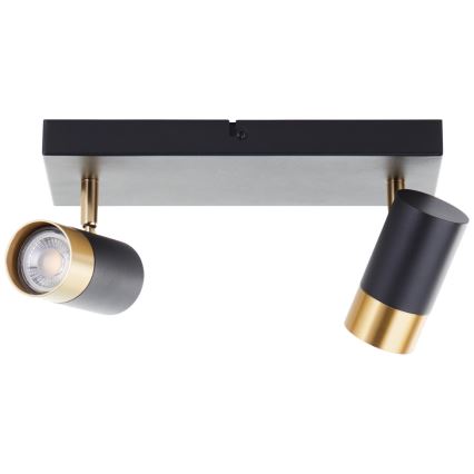 Brilliant - Spot LED COVELO 2xGU10/5W/230V noir/doré