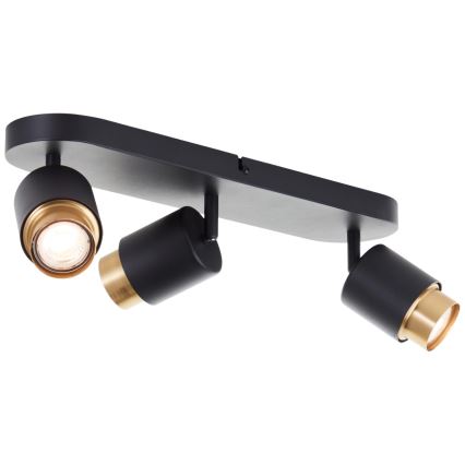 Brilliant - Spot LED COVELO 3xGU10/5W/230V noir/doré