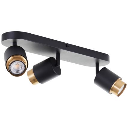 Brilliant - Spot LED COVELO 3xGU10/5W/230V noir/doré