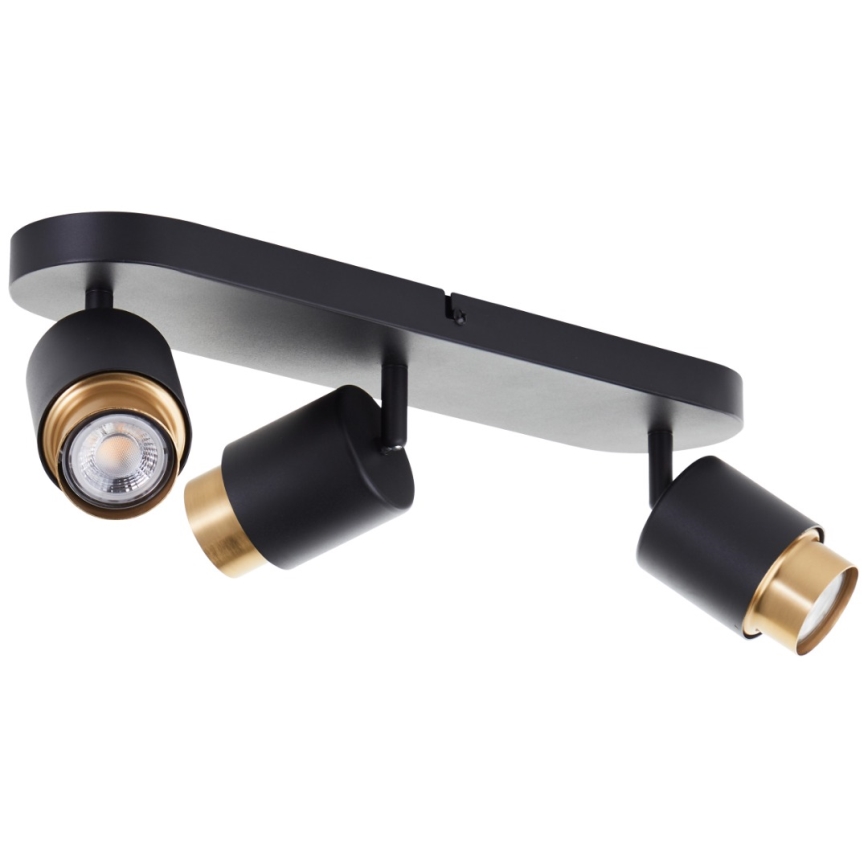 Brilliant - Spot LED COVELO 3xGU10/5W/230V noir/doré