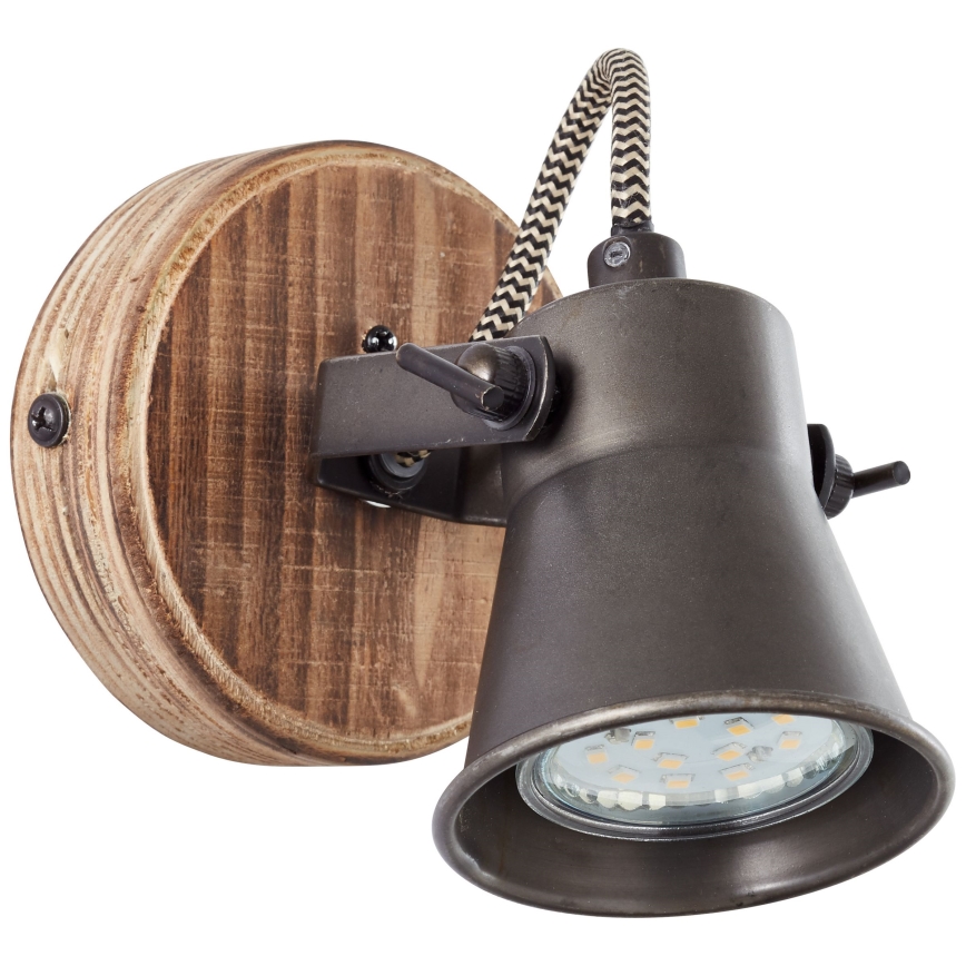 Brilliant - Spot mural SEED 1xGU10/5W/230V noir/marron