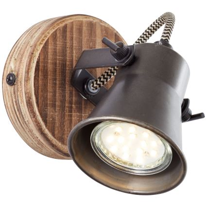 Brilliant - Spot mural SEED 1xGU10/5W/230V noir/marron